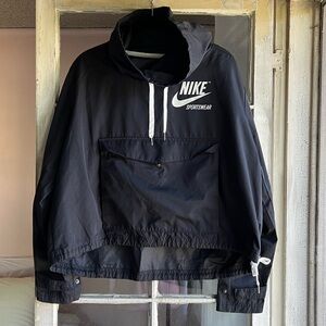 Nike Black Sportswear Archive Funnel Neck Pullover Jacket